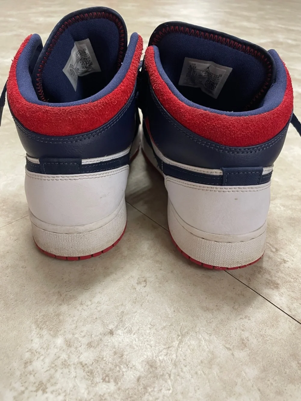 Nike Air Jordan 1 Kids mid se Olympic mid Top Sneakers - Navy/White/Red